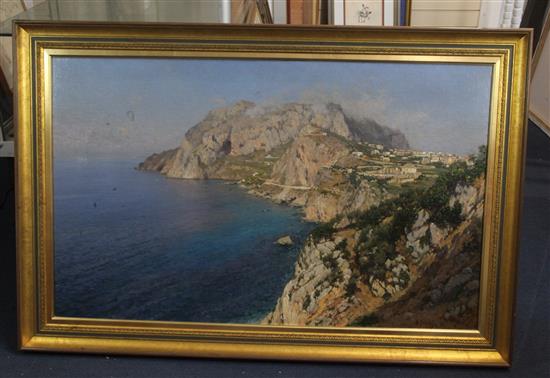 Enrico Gargiulo (Italian 1881-1948) Anacapri 23.5 x 38.5in.